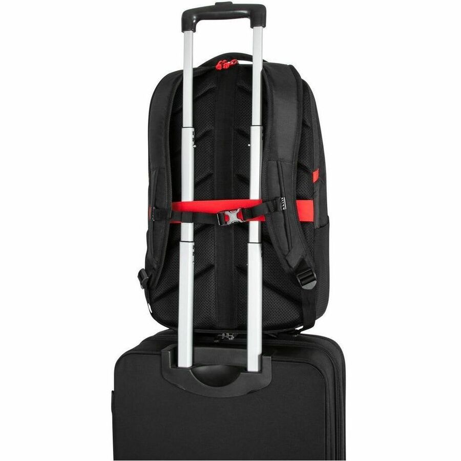 Targus Strike II TBB639GL Carrying Case (Backpack) for 43.2 cm (17") to 45.7 cm (18") Notebook - Black/Red