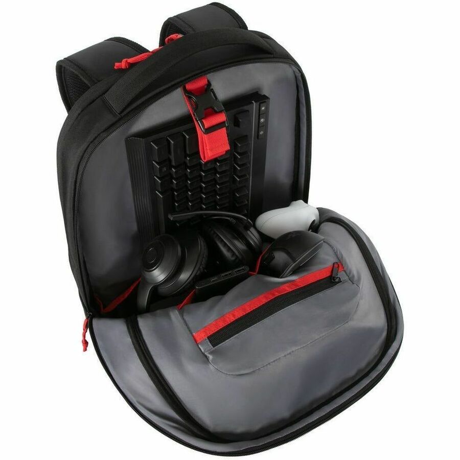 Targus Strike II TBB639GL Carrying Case (Backpack) for 43.2 cm (17") to 45.7 cm (18") Notebook - Black/Red