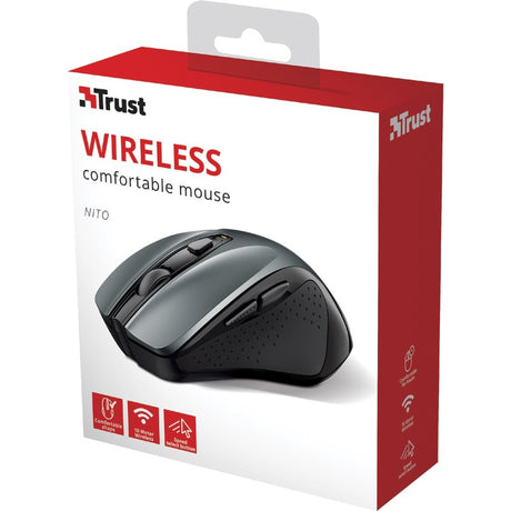 Trust Nito Mouse - Radio Frequency - USB 2.0 - 6 Button(s) - Black