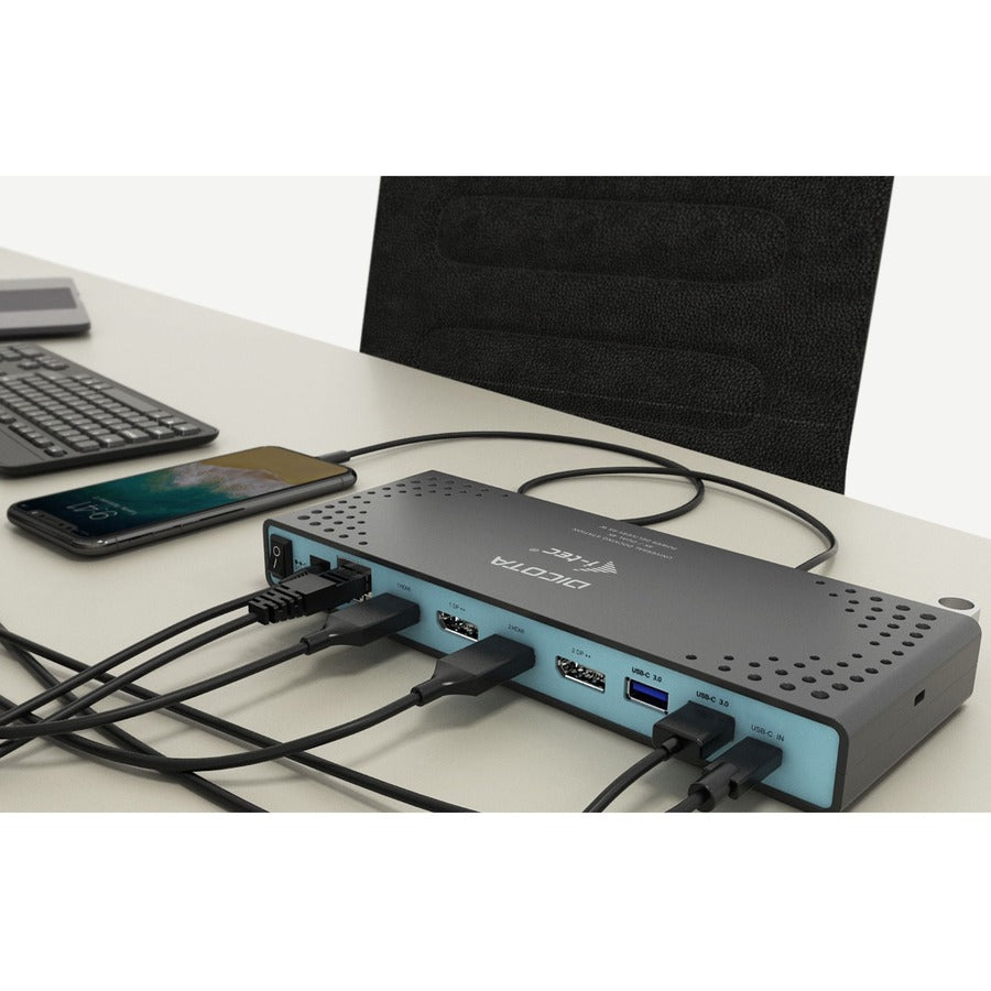 Dicota USB Type C Docking Station for Notebook, Monitor, Smartphone, Tablet - 65 W - Black - Portable