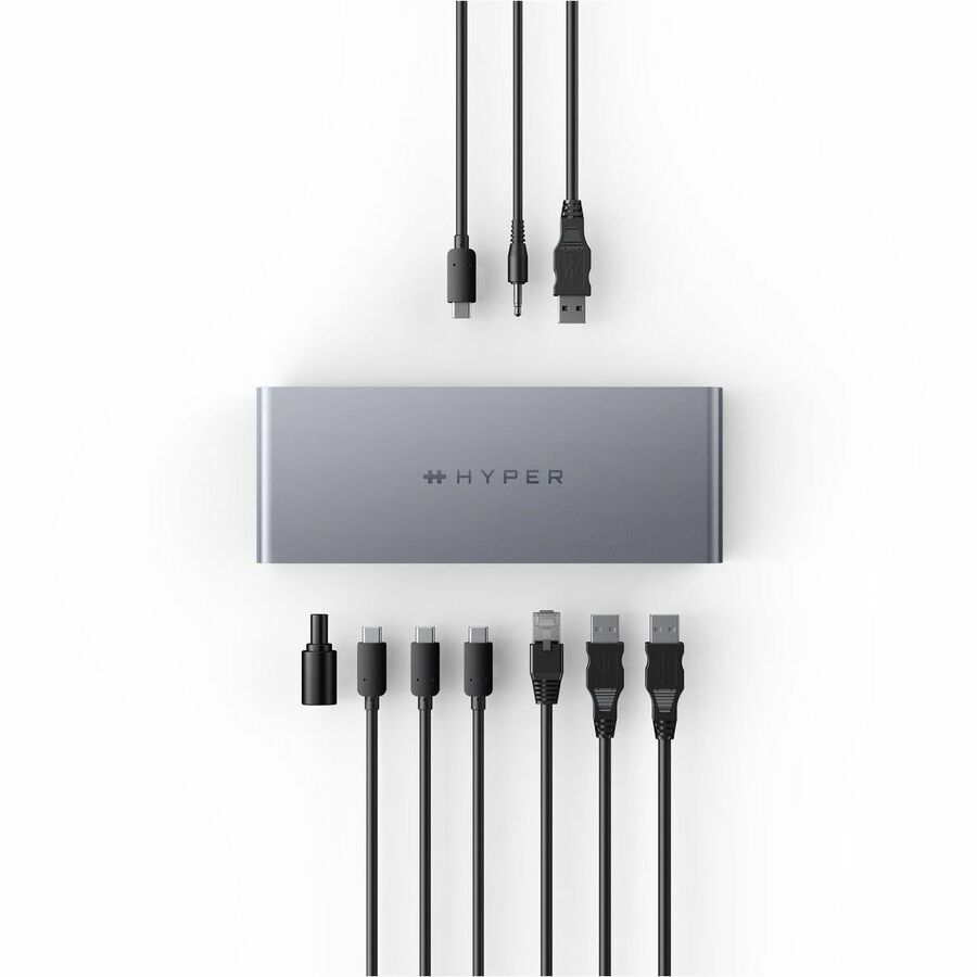 Targus HyperDrive HDTB4D-EU Thunderbolt 4 Docking Station for Monitor, Desktop PC, Tablet, Notebook - Charging Capability - Memory Card Reader - SD - Grey