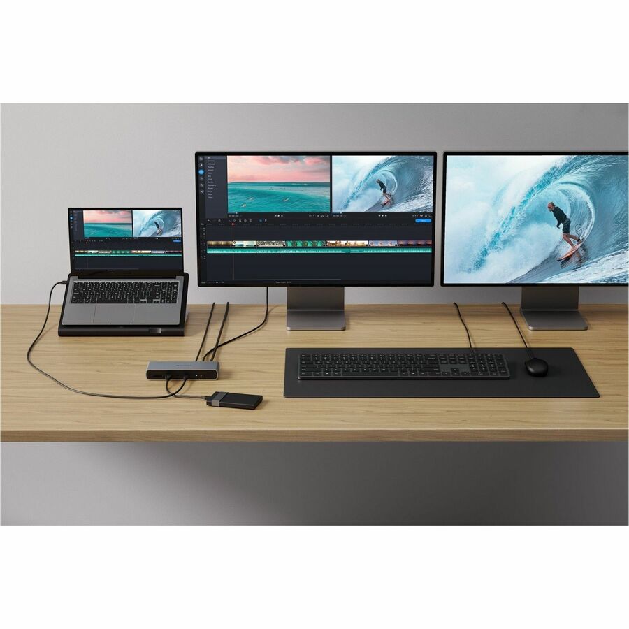 Targus HyperDrive HDTB4D-EU Thunderbolt 4 Docking Station for Monitor, Desktop PC, Tablet, Notebook - Charging Capability - Memory Card Reader - SD - Grey