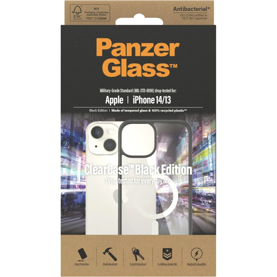 PanzerGlass ClearCase Case for Apple iPhone 14, iPhone 13 Smartphone - Black