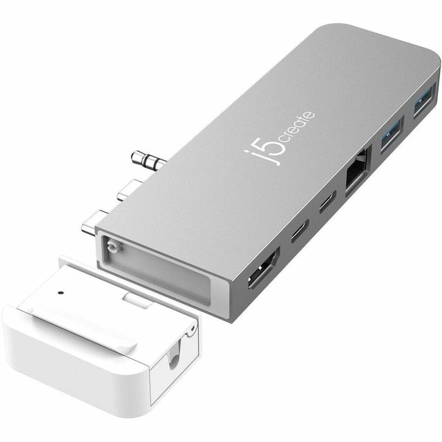 j5create JCD395-N USB4 Docking Station for Keyboard, Notebook, Speaker, Monitor, Flash Drive - Charging Capability - Space Gray