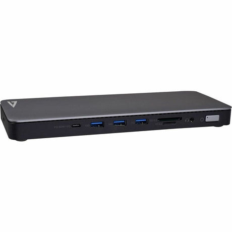 V7 DOCKTB4PT Thunderbolt 4 Docking Station - Charging Capability - Memory Card Reader - SD - 150 W - Black, Silver