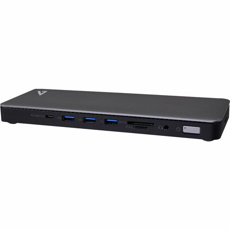 V7 DOCKTB4PT Thunderbolt 4 Docking Station - Charging Capability - Memory Card Reader - SD - 150 W - Black, Silver