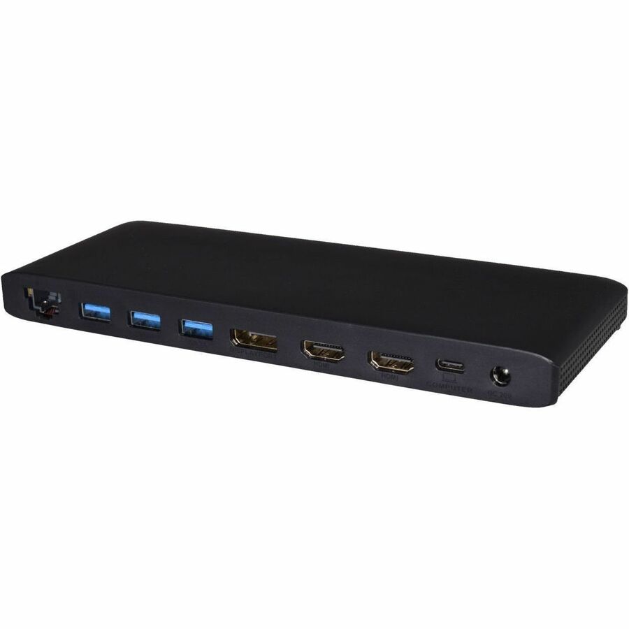 V7 DOCKUCPT3D USB Type C Docking Station - Memory Card Reader - SD - 130 W - Black