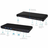 V7 DOCKUCPT3D USB Type C Docking Station - Memory Card Reader - SD - 130 W - Black
