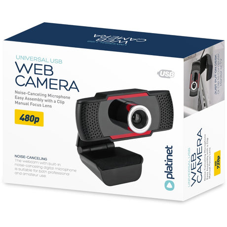 Platinet Webcam - 1 Megapixel - Black - USB 2.0