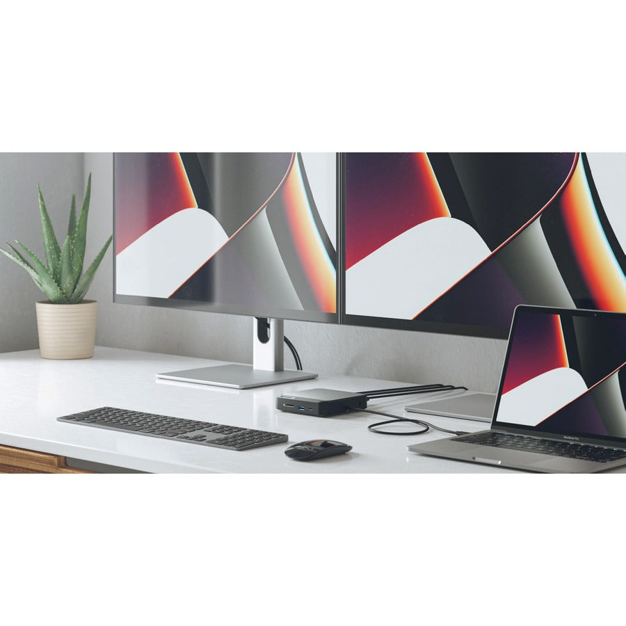 Alogic CH2 USB Type C Docking Station for Scanner - Memory Card Reader - SD - 100 W - Space Gray - TAA Compliant