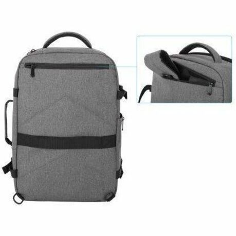 Manhattan Rome Carrying Case (Backpack) for 27.9 cm (11") to 43.9 cm (17.3") Notebook - Light Grey
