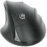 Ergonomic Wireless Mouse, Right Handed, Adjustable 800/1200/1600dpi, 2.4Ghz (up to 10m), Six Button with Scroll Wheel, Combo USB=A and USB-C receiver, Black, AA battery (included), Three Year Warranty