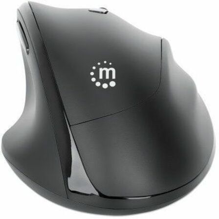 Ergonomic Wireless Mouse, Right Handed, Adjustable 800/1200/1600dpi, 2.4Ghz (up to 10m), Six Button with Scroll Wheel, Combo USB=A and USB-C receiver, Black, AA battery (included), Three Year Warranty