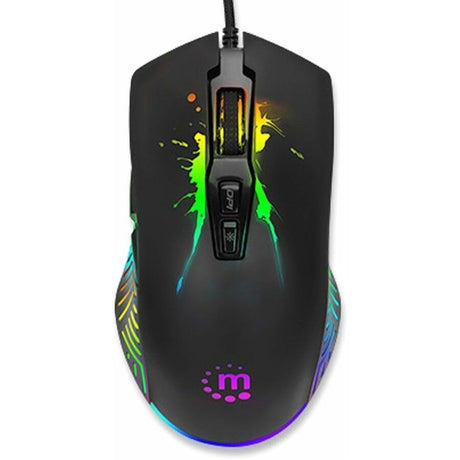 Manhattan Full-size Rugged Gaming Mouse - USB Type A - Optical - 7 Button(s) - Black - 1