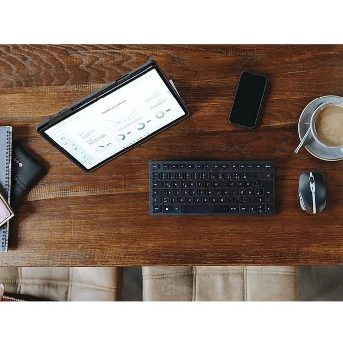 CHERRY KW 9200 MINI Keyboard - Wired/Wireless Connectivity - USB Type C Interface - English (UK) - Black