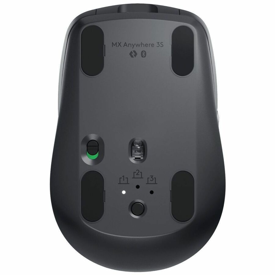 Logitech MX Anywhere 3S Mouse - Bluetooth - USB Type C - Darkfield - 6 Button(s) - Graphite Grey