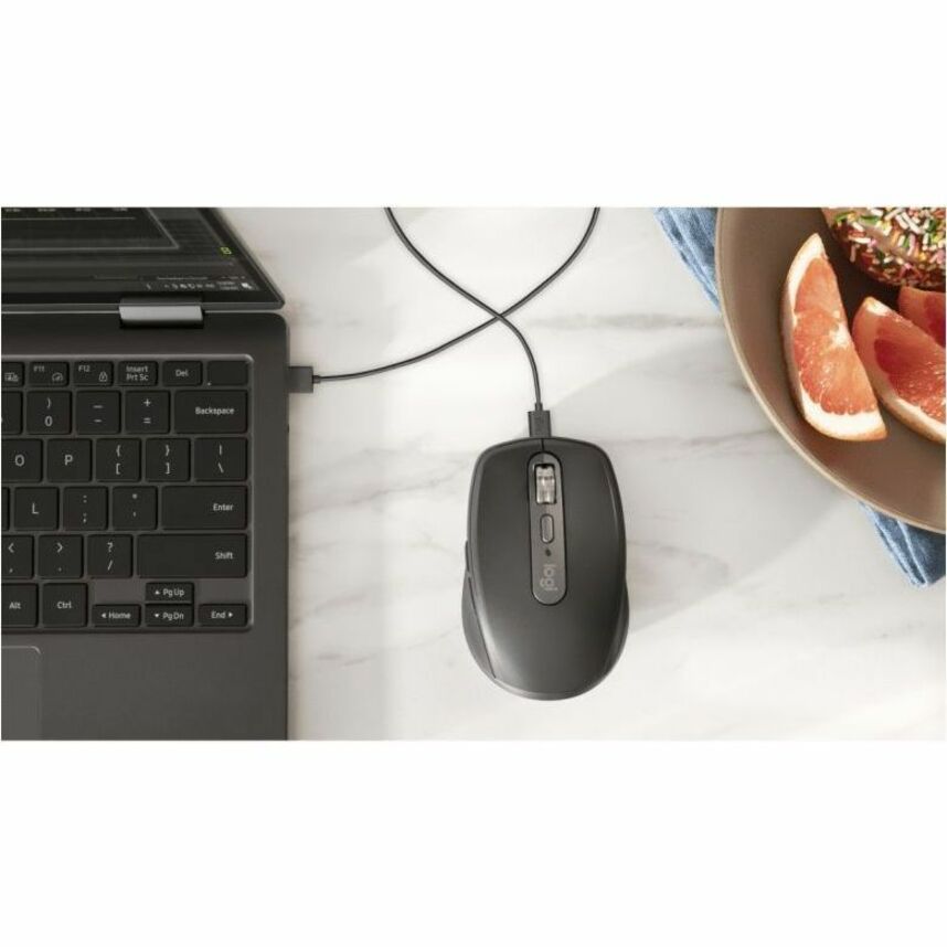Logitech MX Anywhere 3S Mouse - Bluetooth - USB Type C - Darkfield - 6 Button(s) - Graphite Grey