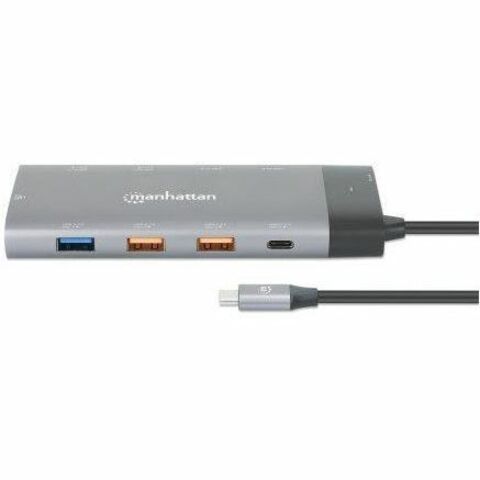 USB-C Dock/Hub, Ports (x10): Ethernet, HDMI (x2 8k), USB-A (x5) and USB-C (x2), With Power Delivery (100W) to USB-C Port (Note additional USB-C wall charger and USB-C cable needed), USB 3.2 Gen 2, All Ports can be used at the same time, Universal
