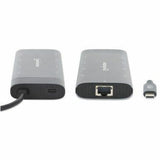 USB-C Dock/Hub, Ports (x10): Ethernet, HDMI (x2 8k), USB-A (x5) and USB-C (x2), With Power Delivery (100W) to USB-C Port (Note additional USB-C wall charger and USB-C cable needed), USB 3.2 Gen 2, All Ports can be used at the same time, Universal