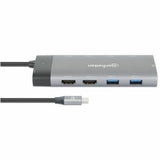 USB-C Dock/Hub, Ports (x10): Ethernet, HDMI (x2 8k), USB-A (x5) and USB-C (x2), With Power Delivery (100W) to USB-C Port (Note additional USB-C wall charger and USB-C cable needed), USB 3.2 Gen 2, All Ports can be used at the same time, Universal