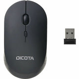 Dicota SILENT V2 Mouse - Radio Frequency - USB - Optical - 3 Button(s) - Black