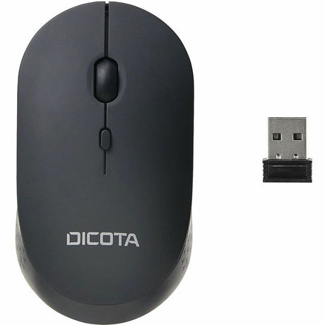 Dicota SILENT V2 Mouse - Radio Frequency - USB - Optical - 3 Button(s) - Black