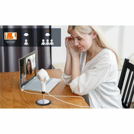 j5create JVU368-N Webcam - 5 Megapixel - 30 fps - Black, White - USB Type A/USB Type C - 1 Pack(s) - TAA Compliant