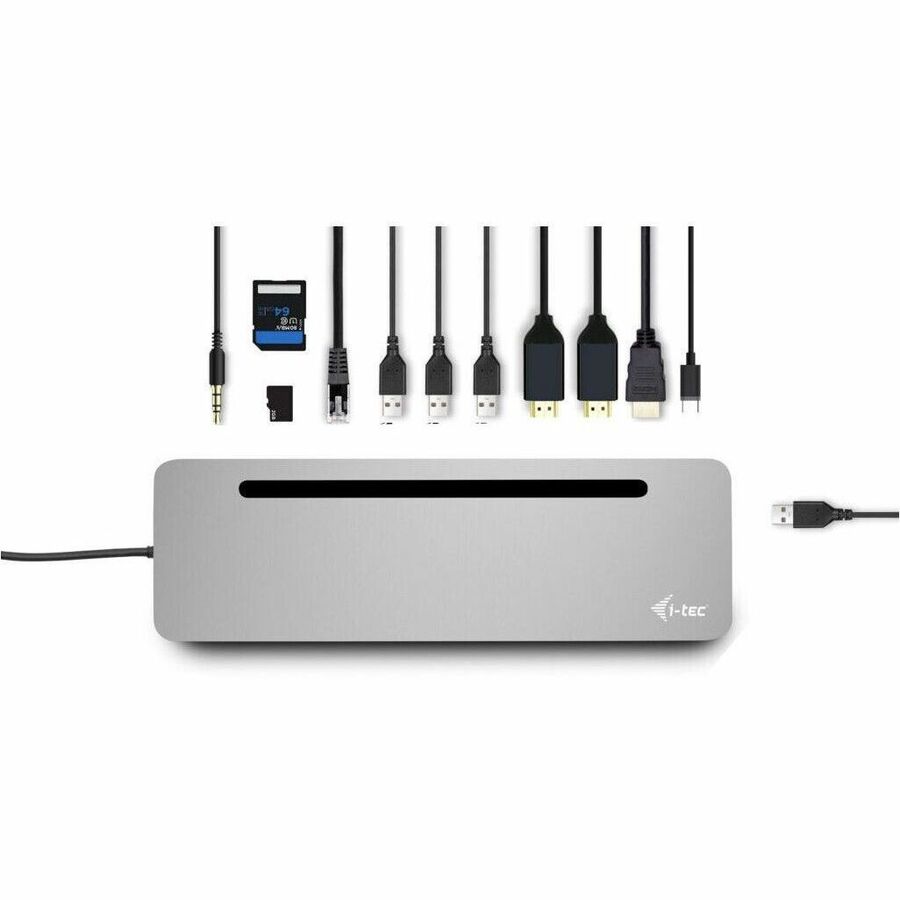 i-tec USB Type C Docking Station for Tablet PC, Microphone, Notebook, Monitor, Headset, Smartphone - Charging Capability - Memory Card Reader - SD - 100 W - Grey