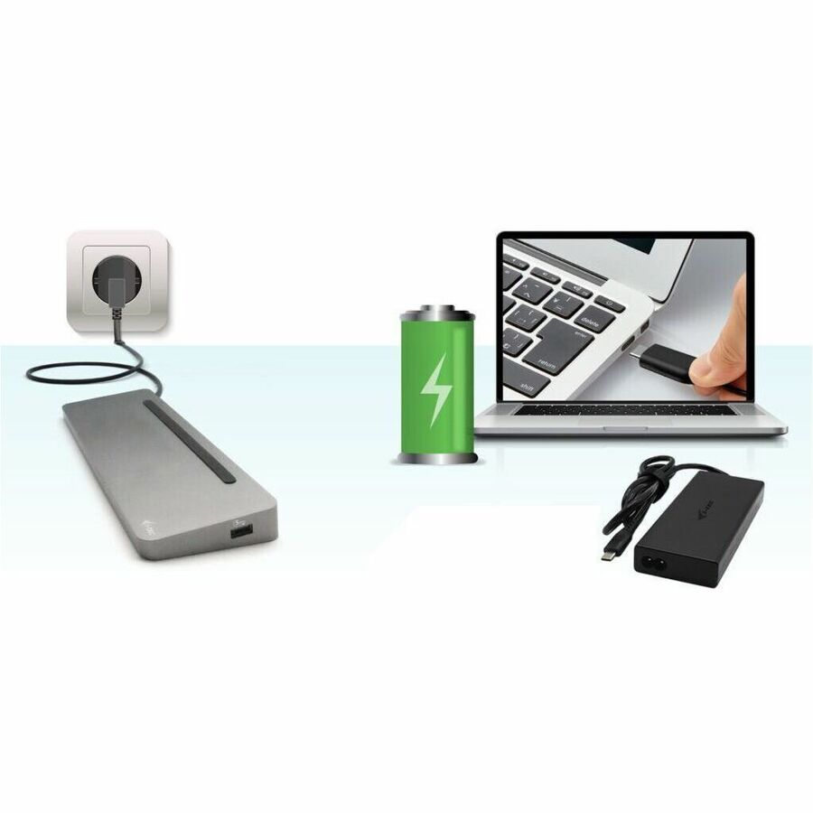 i-tec USB Type C Docking Station for Tablet PC, Microphone, Notebook, Monitor, Headset, Smartphone - Charging Capability - Memory Card Reader - SD - 100 W - Grey