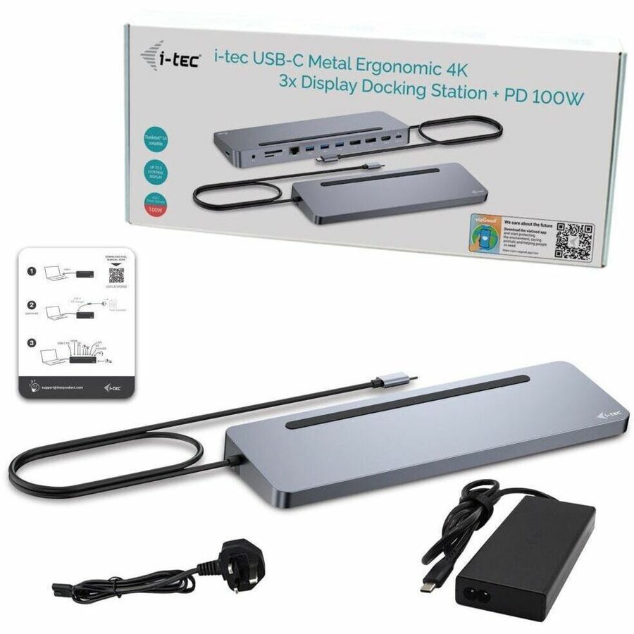 i-tec USB Type C Docking Station for Tablet PC, Microphone, Notebook, Monitor, Headset, Smartphone - Charging Capability - Memory Card Reader - SD - 100 W - Grey