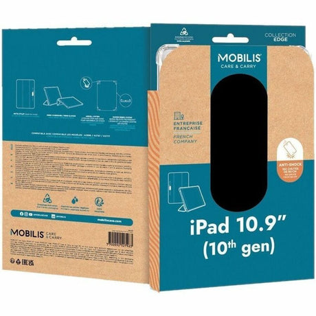 MOBILIS EDGE Carrying Case (Folio) for 27.7 cm (10.9") Apple iPad (10th Generation) Tablet, Stylus - Black, Transparent