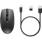 HP 715 Mouse - Bluetooth - USB Type A - 6 Programmable Button(s) - Black