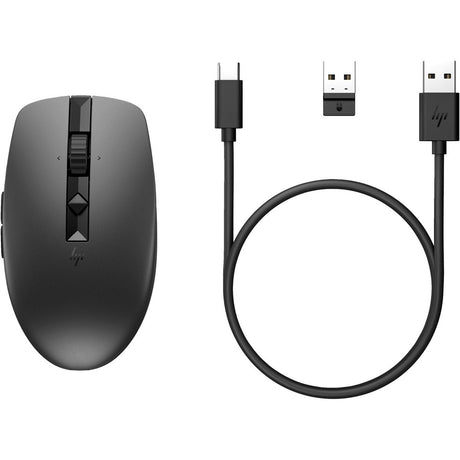 HP 715 Mouse - Bluetooth - USB Type A - 6 Programmable Button(s) - Black