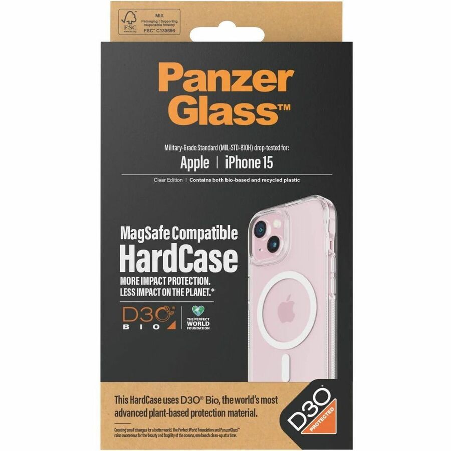 PanzerGlass HardCase Case for Apple iPhone 15 Smartphone - Transparent, Clear