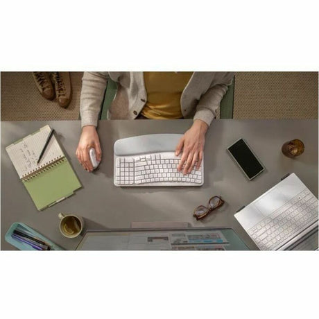 Logitech Wave Keys Keyboard - Wireless Connectivity - USB Interface - English (UK) - QWERTY Layout - Graphite