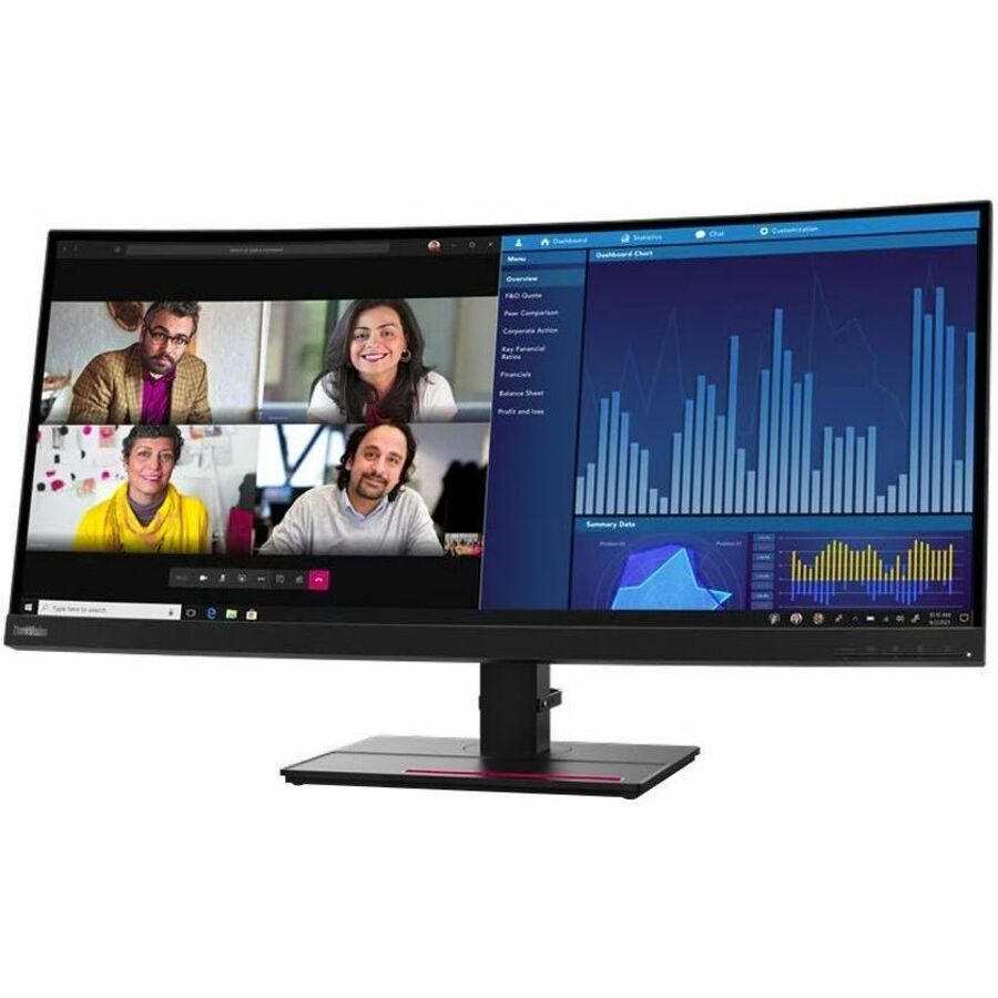 Lenovo ThinkVision P34w-20 34" Class Webcam UW-QHD Curved Screen LED Monitor - 21:9 - Raven Black