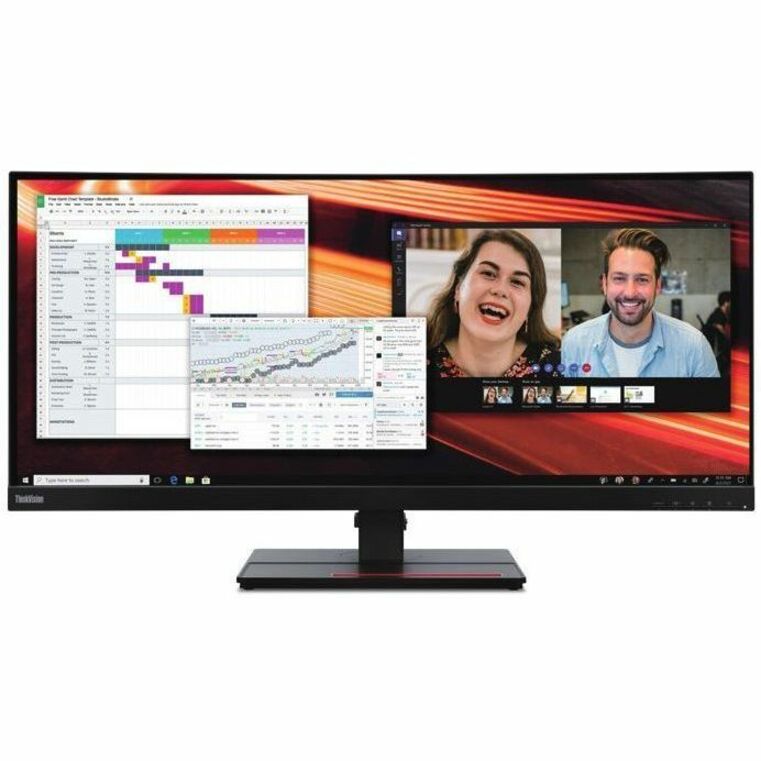 Lenovo ThinkVision P34w-20 34" Class Webcam UW-QHD Curved Screen LED Monitor - 21:9 - Raven Black