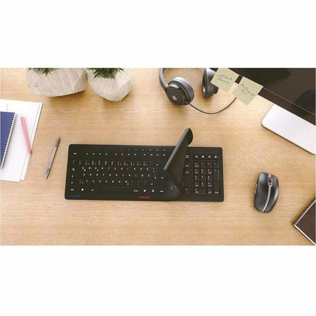 CHERRY STREAM PROTECT Keyboard - Wireless Connectivity - USB Interface - English (UK) - Black