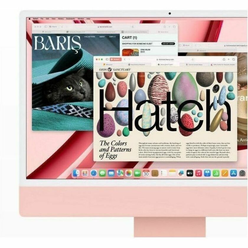 Apple iMac MQRT3B/A All-in-One Computer - Apple M3 Octa-core (8 Core) - 8 GB RAM - 256 GB SSD - 61 cm (24") 4.5K 4480 x 2520 - Desktop - Pink