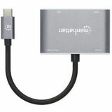 USB-C Dock/Hub, Ports (x4): HDMI, USB-A, USB-C and VGA, With Power Delivery (87W) to USB-C Port (Note add USB-C wall charger and USB-C cable needed), All Ports can be used at the same time, Universal for all devices, Aluminium, Space Grey,3 Year Warranty