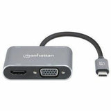 USB-C Dock/Hub, Ports (x4): HDMI, USB-A, USB-C and VGA, With Power Delivery (87W) to USB-C Port (Note add USB-C wall charger and USB-C cable needed), All Ports can be used at the same time, Universal for all devices, Aluminium, Space Grey,3 Year Warranty