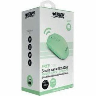 Urban Factory FREE Color Mouse - Radio Frequency - USB Type A - Optical - 4 Button(s) - Green