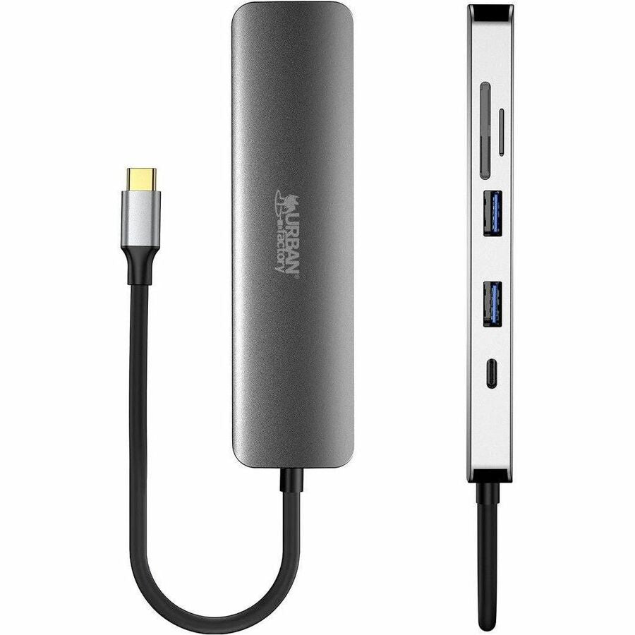 Urban Factory HUBEE USB Type C Docking Station for Desktop PC, Notebook - Memory Card Reader - SD - Space Gray