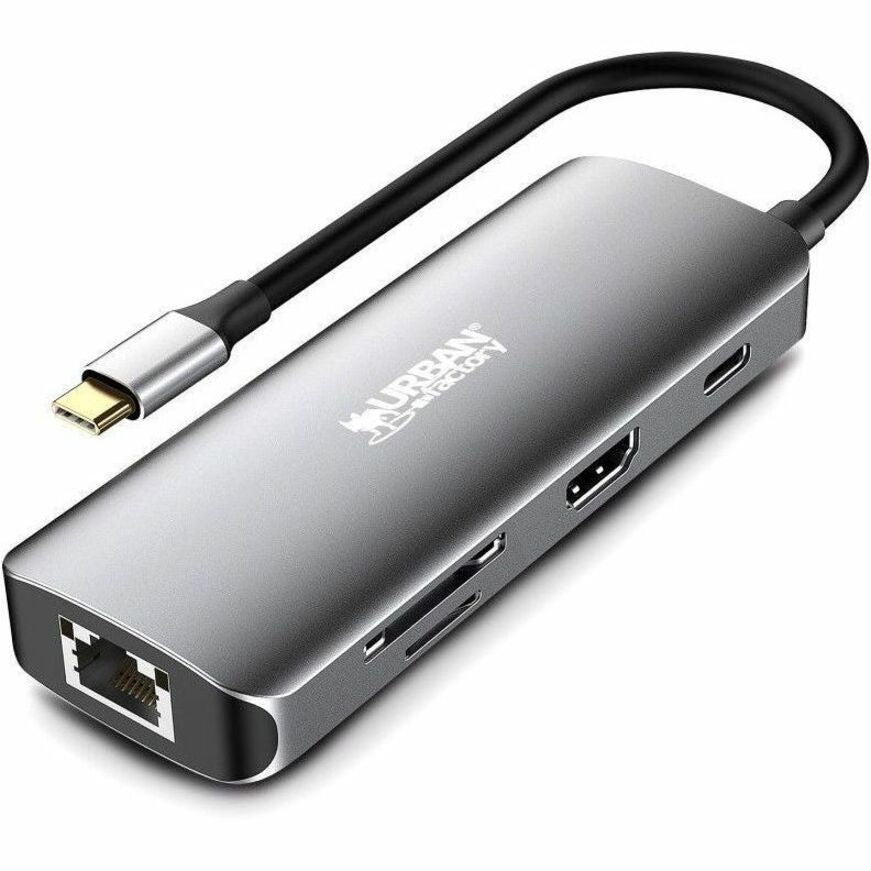 Urban Factory HUBEE USB Type C Docking Station for Notebook, Desktop PC - Memory Card Reader - SD - Space Gray