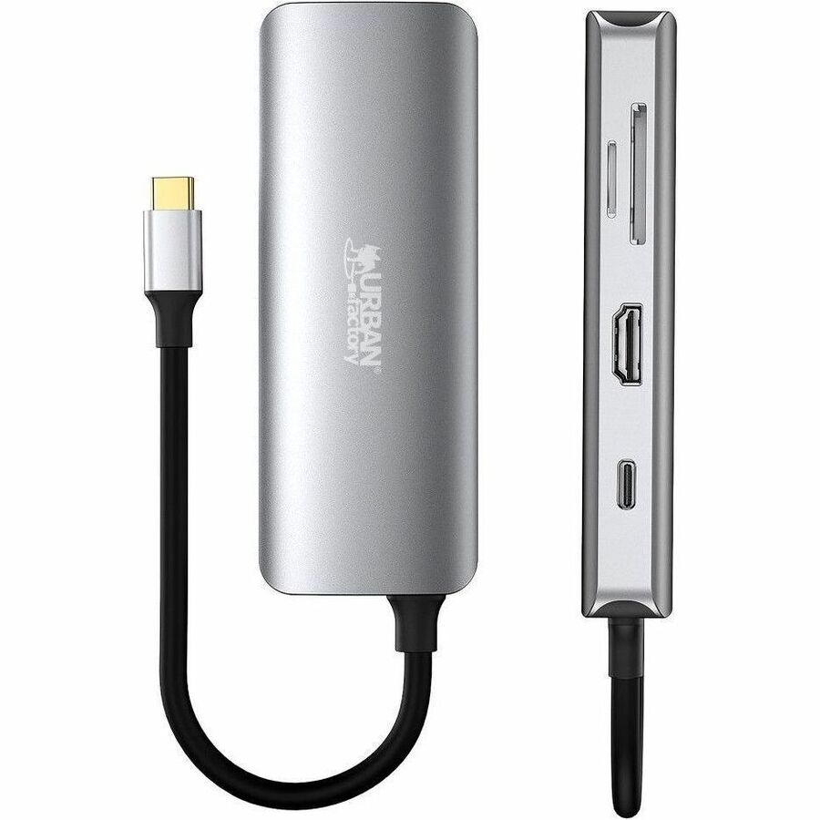 Urban Factory HUBEE USB Type C Docking Station for Notebook, Desktop PC - Memory Card Reader - SD - Space Gray