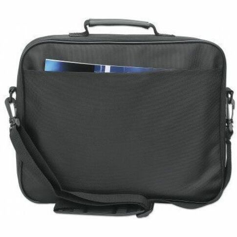 Cambridge Laptop Bag 14.1", Clamshell Design, Black, LOW COST, Accessories Pocket, Document Compartment on Back, Shoulder Strap (removable), Equivalent to Targus CN313/CN414EU, Notebook Case, Three Year Warranty
