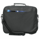 Cambridge Laptop Bag 14.1", Clamshell Design, Black, LOW COST, Accessories Pocket, Document Compartment on Back, Shoulder Strap (removable), Equivalent to Targus CN313/CN414EU, Notebook Case, Three Year Warranty