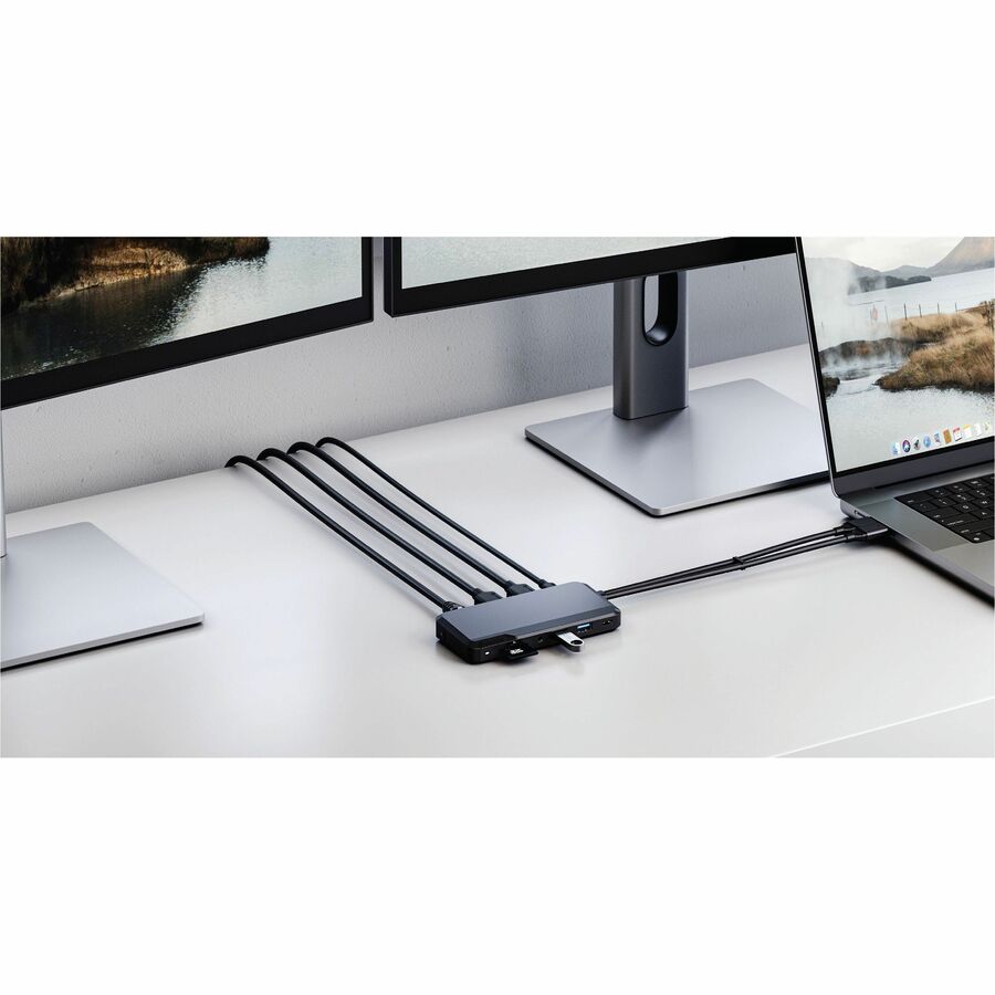 Alogic USB Type C Docking Station for Notebook, Microphone, Monitor, Tablet - Charging Capability - Memory Card Reader - SD - Dark Grey - Portable