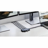 Alogic USB Type C Docking Station for Notebook, Microphone, Monitor, Tablet - Charging Capability - Memory Card Reader - SD - Dark Grey - Portable
