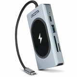 Dicota USB Type C Docking Station for Microphone, Headphone, Tablet PC, Desktop PC, Monitor, Notebook - Charging Capability - Memory Card Reader - SD - Silver